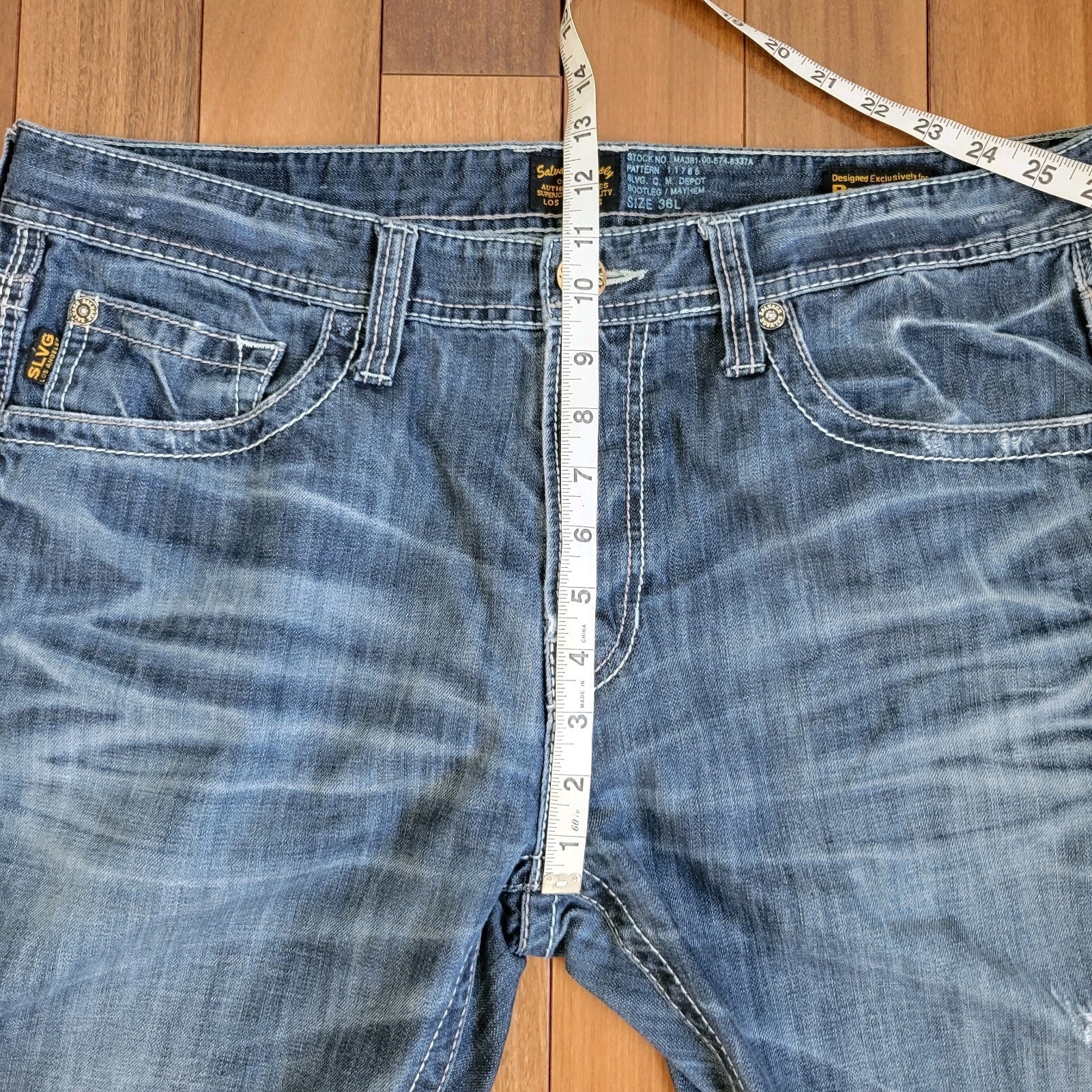 Salvage Supply Company Men’s Mayhem Bootleg Jeans Size 38×33 Western Distressed