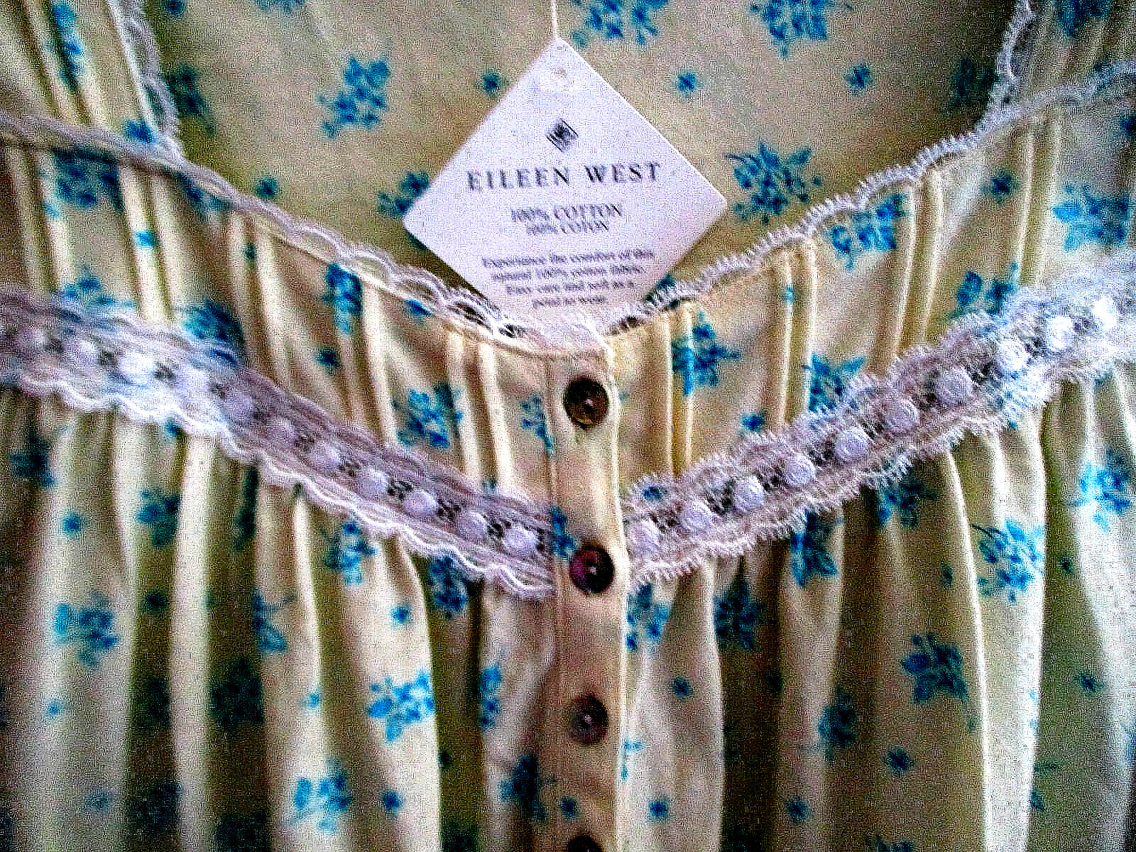 EILEEN WEST SHORT NIGHTGOWN SLVLESS COTTON KNIT YELLOW BLUE FLORAL LARGE NEW