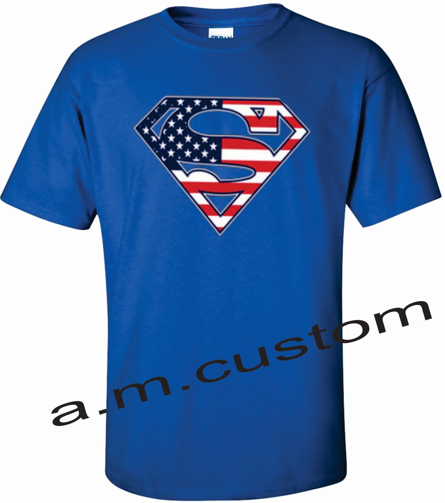 Superman American Flag Shirt Crew Neck, S-4xl