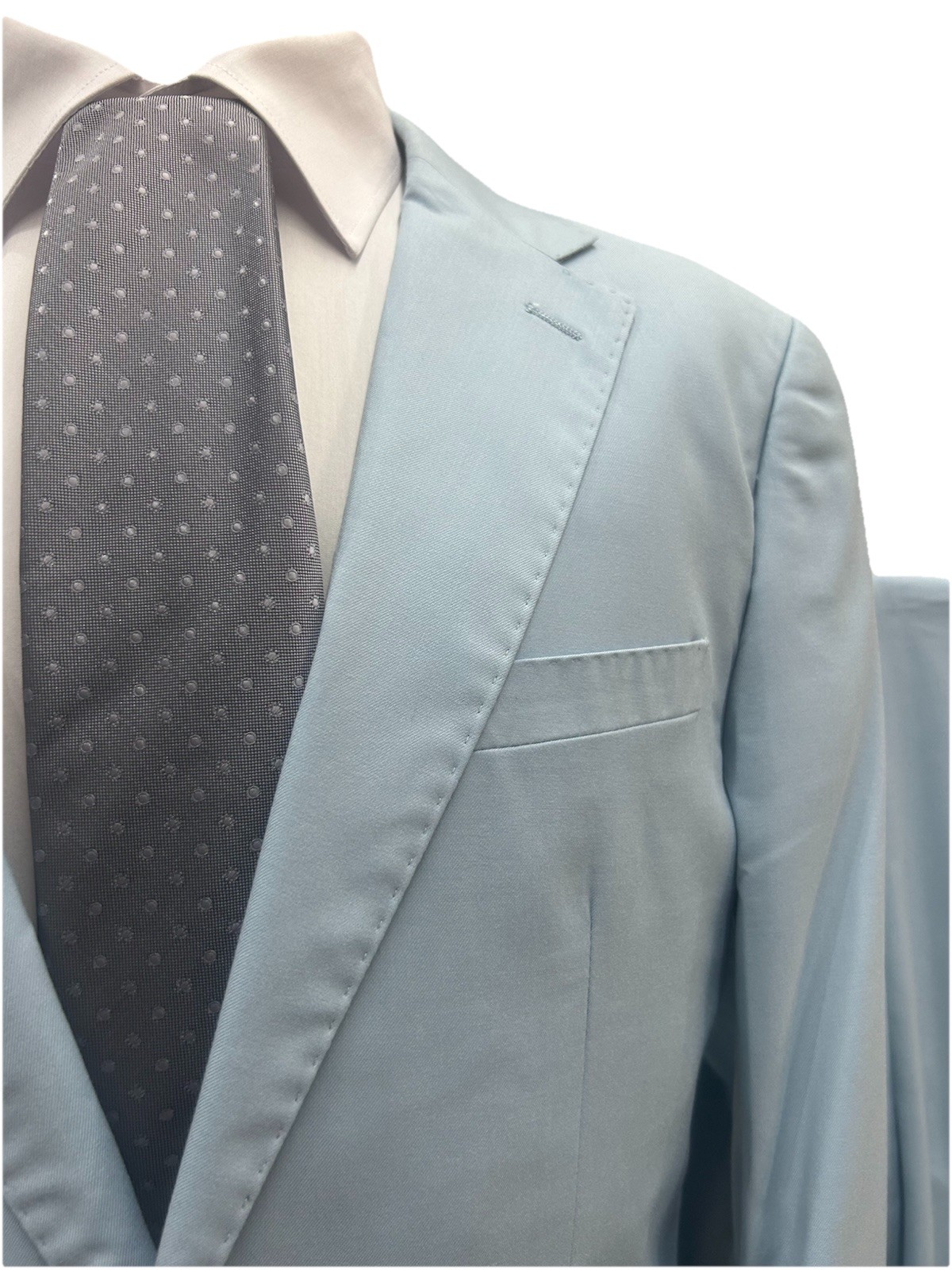 Men’s Light Blue Slim Fit Dress Made In Italy Summer 46 48 50 52 54 58