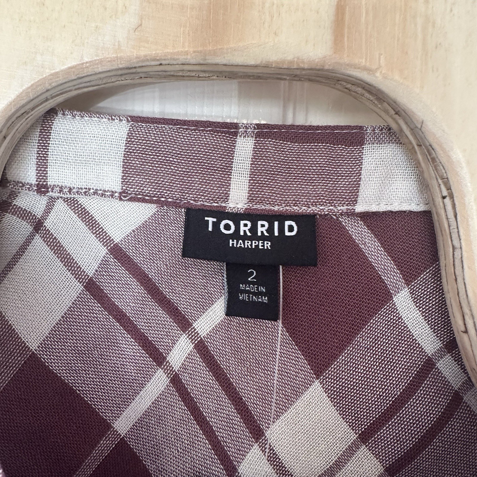 Torrid Casual Country Plaid Harper Double Gauze Pullover Blouse Size 2X NWT