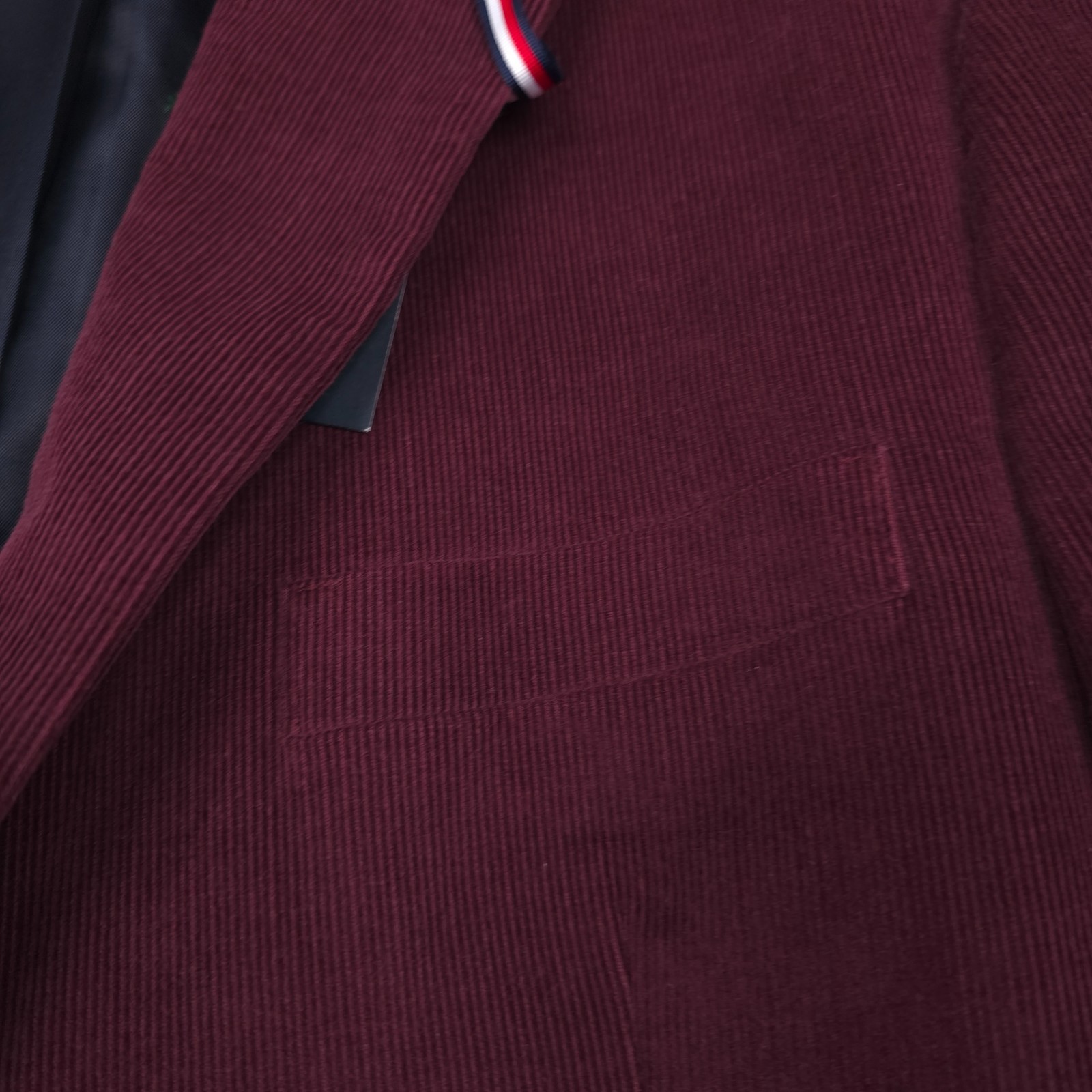 Tommy Hilfiger Daltry Corduroy Sport Coat Mens 46R Burgundy Red Blazer Jacket