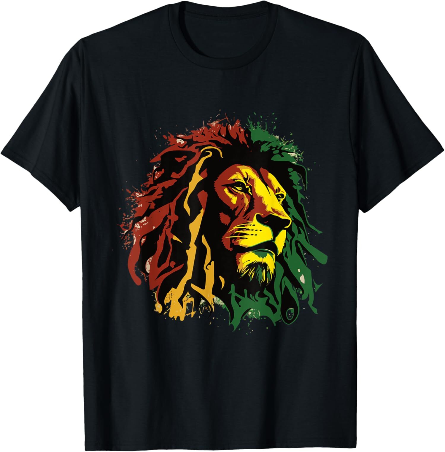 NEW LIMITED Jamaican Lion Jamaican Rasta Flag Lion Of Judah Reggae Music T-Shirt