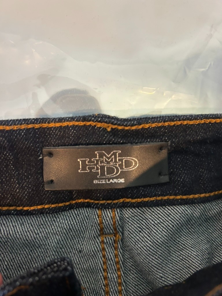 Authentic HMDD LA 16 Pocket Raw Denim Jorts Large Dark Wash Multi Pocket Baggy S