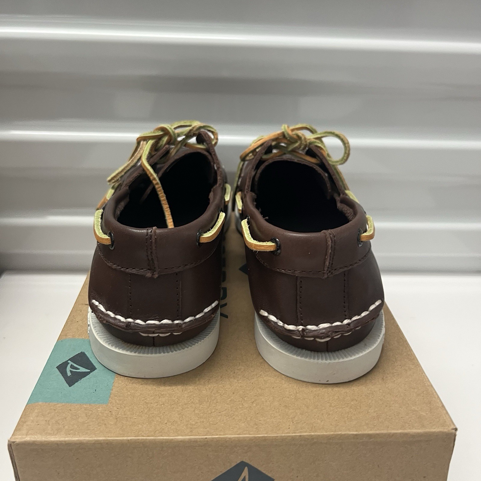 Sperry Top Sider A/O Original 2 Eye Brown Boat School Uniform Shoe Boys SZ 4.5 M