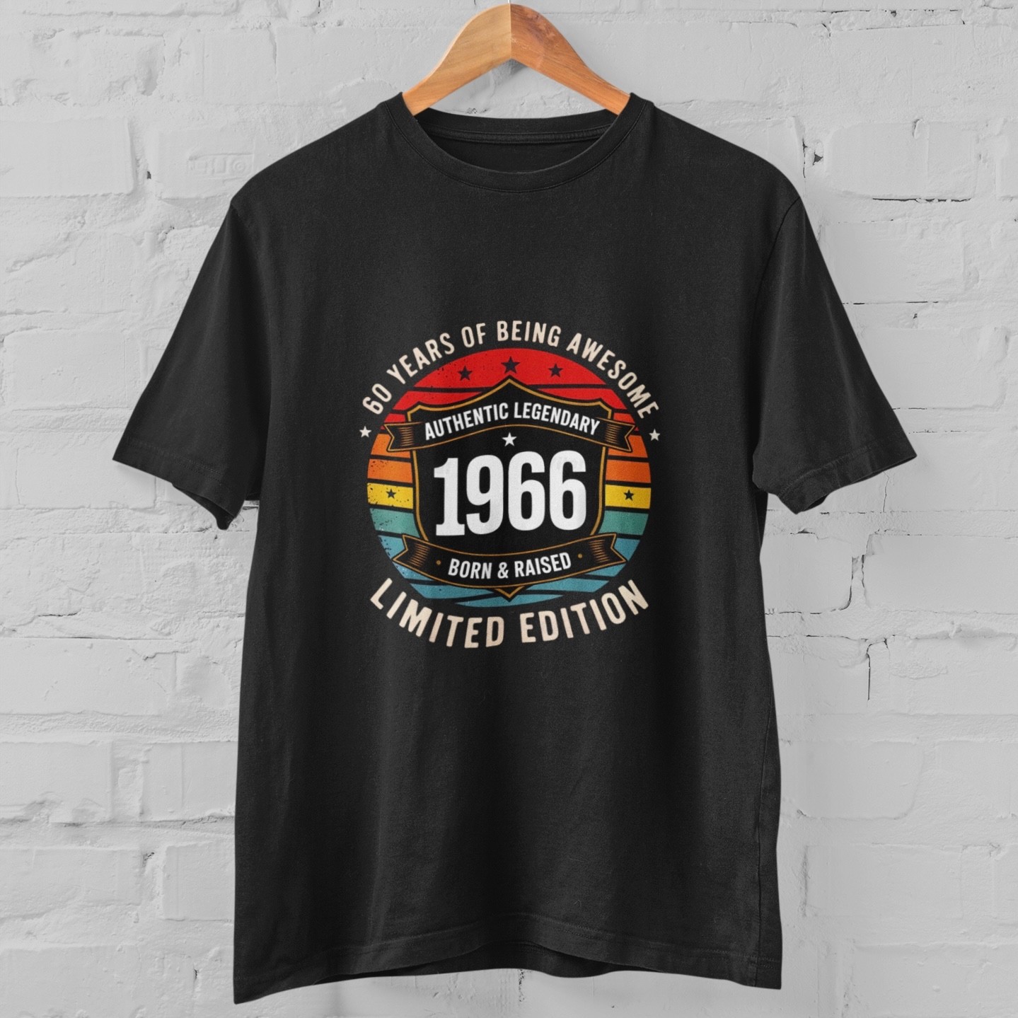 1966 60th Birthday Shirt Vintage 60 Years Old Limited Edition Gift Tee Cotton