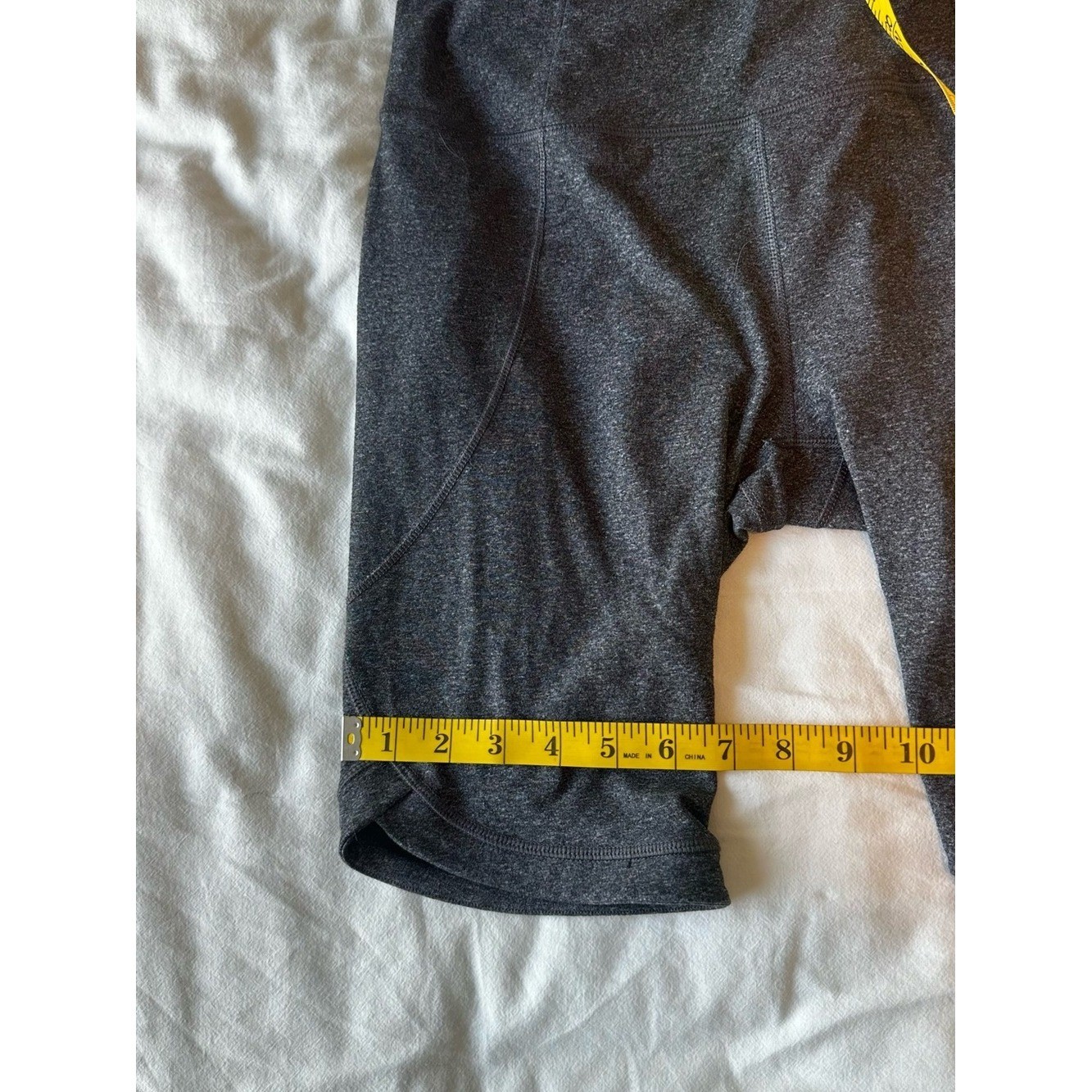 CALIA Essential Charcoal Heather Mid Rise Bike Shorts Zip Pocket S