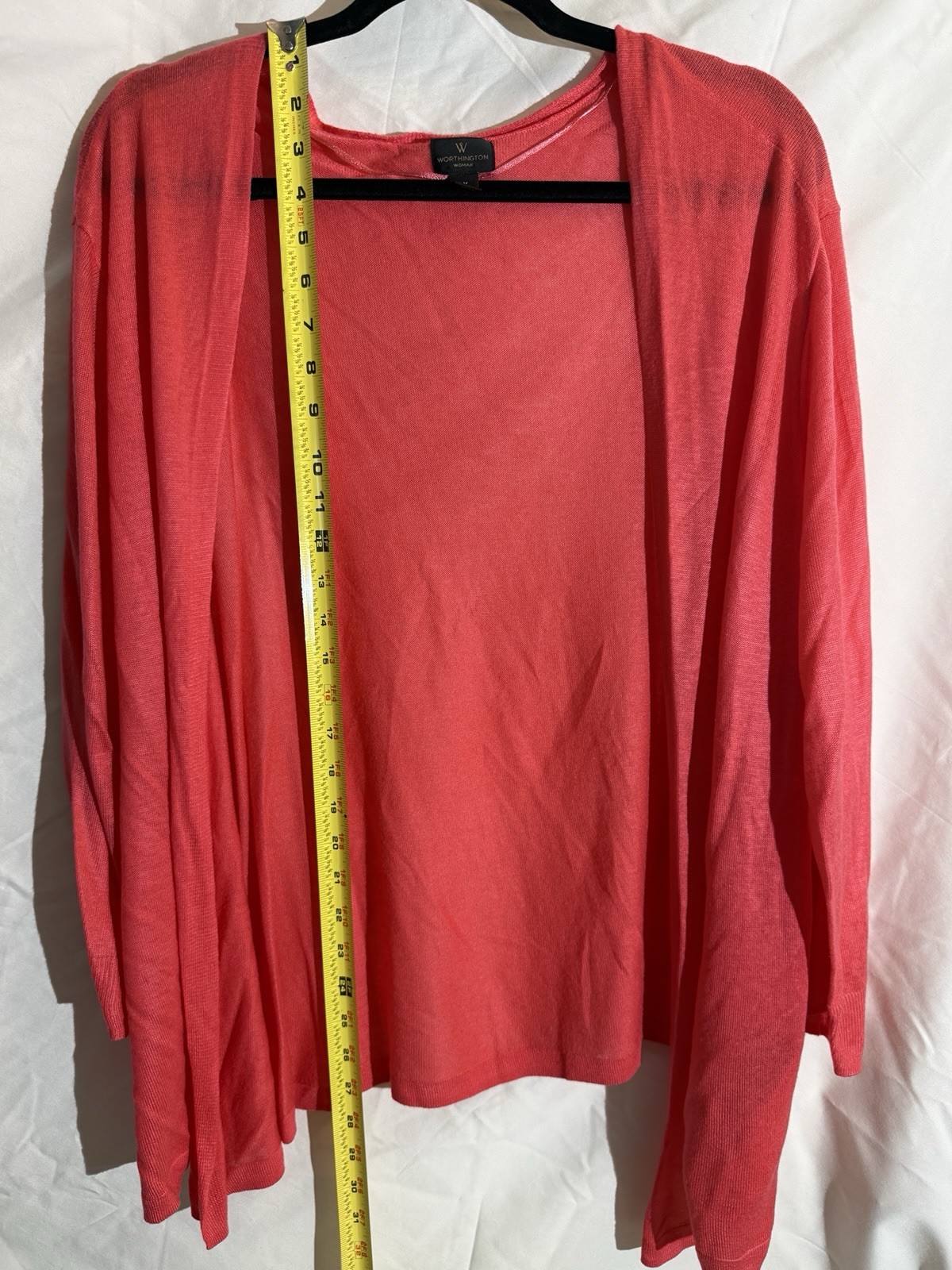 Worthington Women Plus 3X Pink Knit Open-Front Cardigan Sweater #049