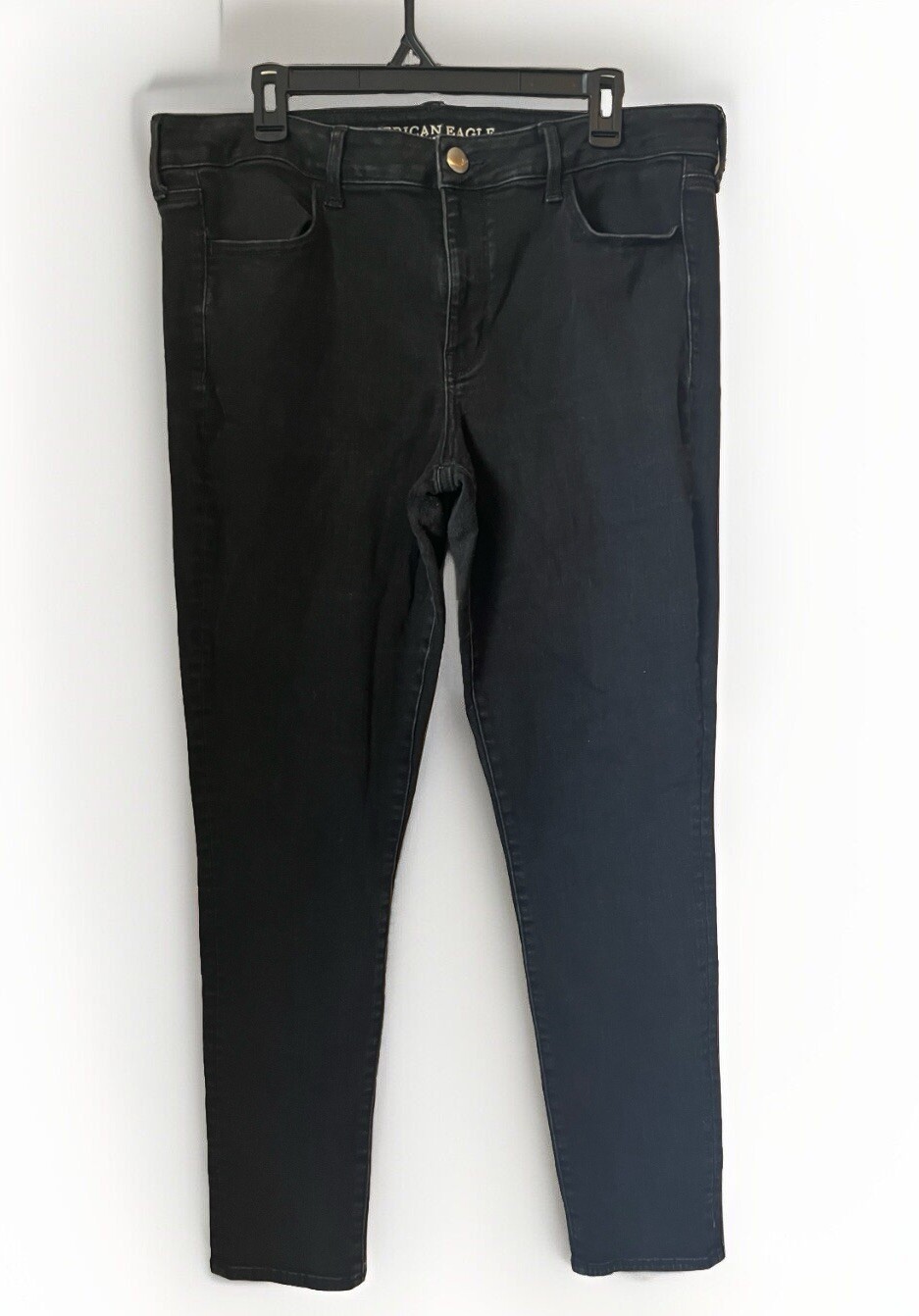 American Eagle 18 Long Jegging Crop Black Stretch Denim Womens Jeans