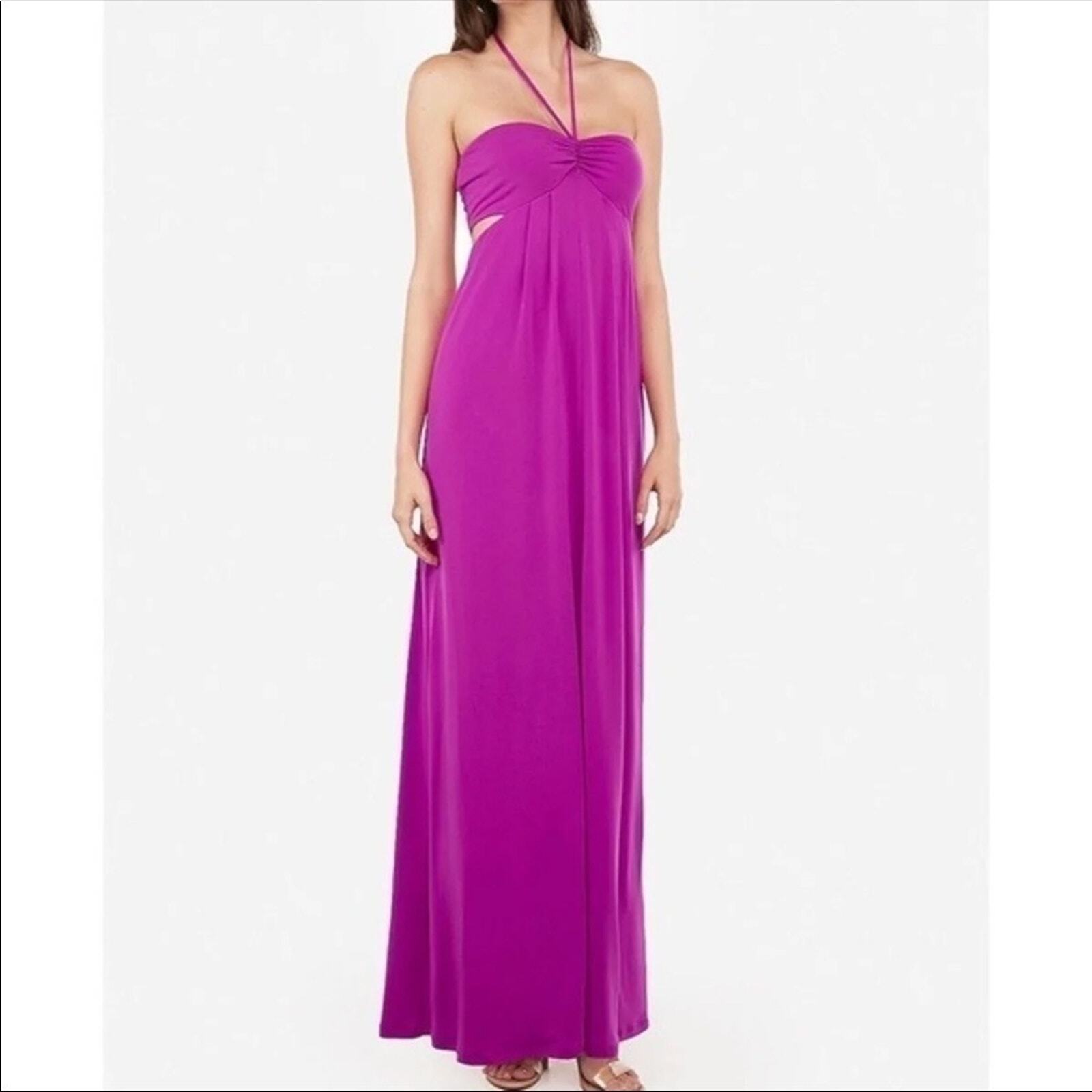 Express Halter Cut-Out Maxi Dress XSMALL