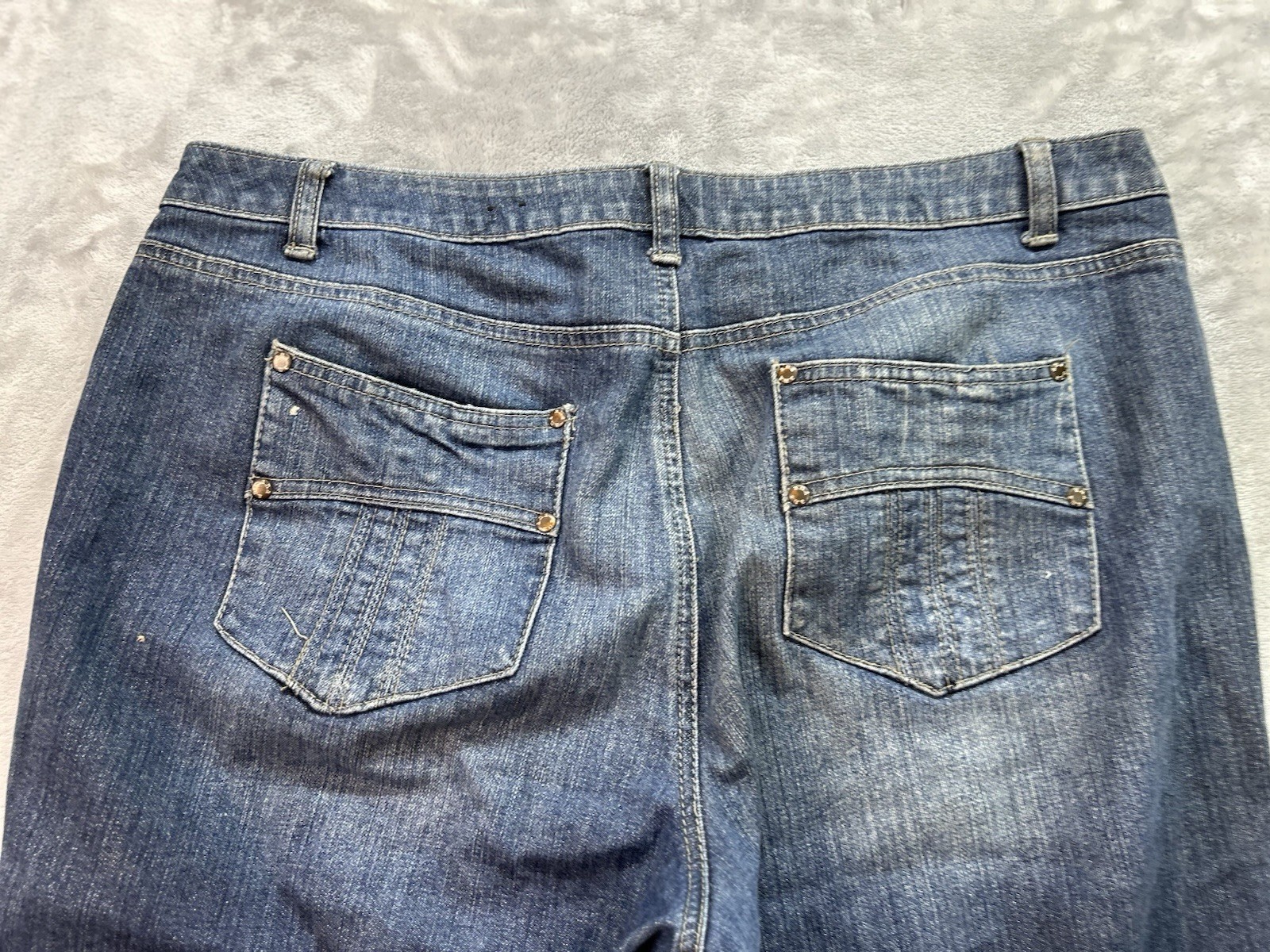 a.n.a. Women Plus Sz 16 Bermuda Denim Shorts Jorts Split Cuff Stretch Beach Walk