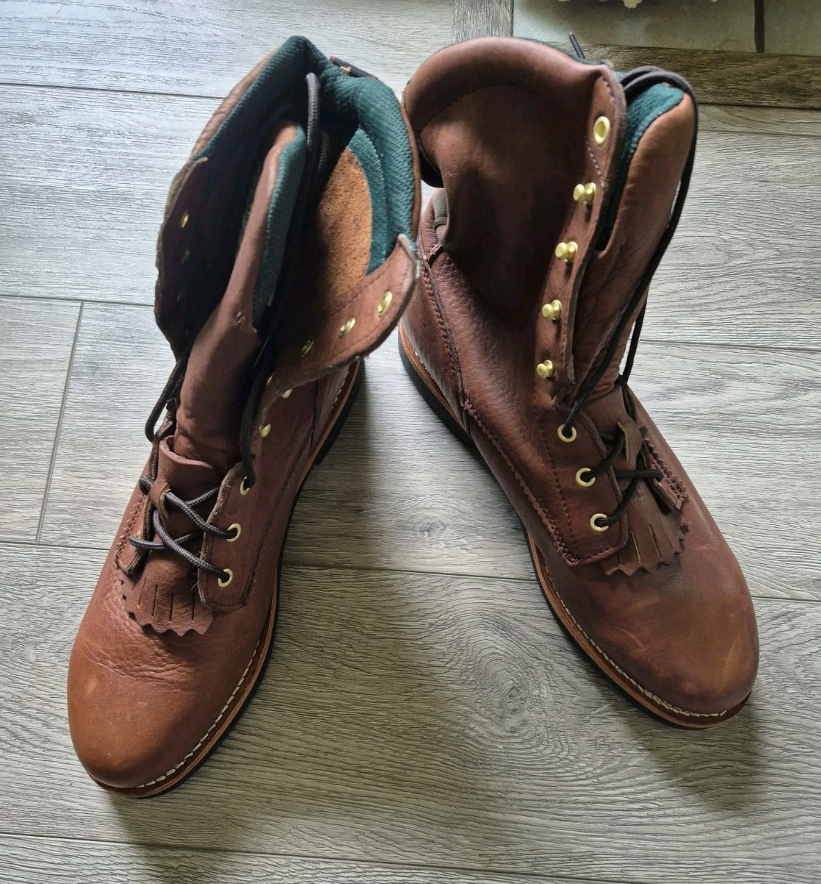 GEORGIA BOOT FARM AND RANCH LACER WORK BOOTS LEATHER MEN’S SZ 13