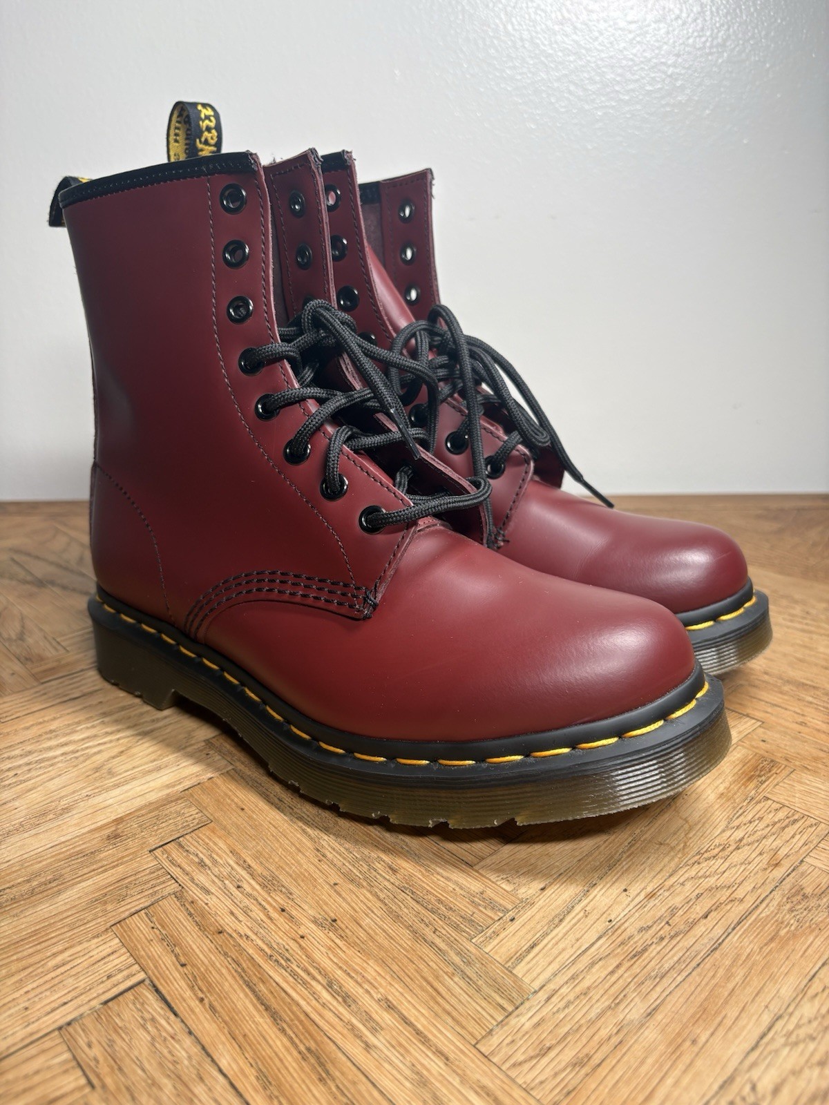 Dr Martens 1460 Cherry Red Smooth Leather Combat Boots Womens 8 UK 6 EU 39