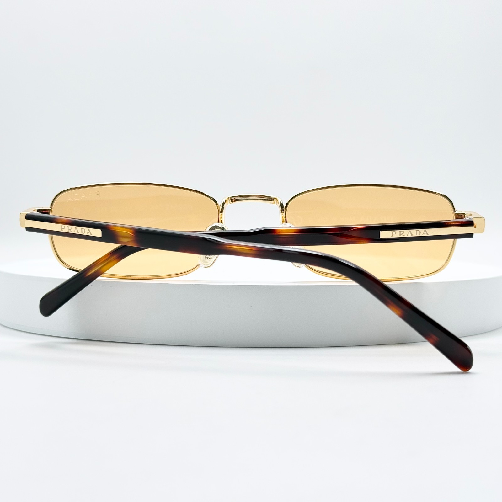 Prada PRB54S Sunglasses Gold Frame Yellow Lens Havana Men 54-20-145 New