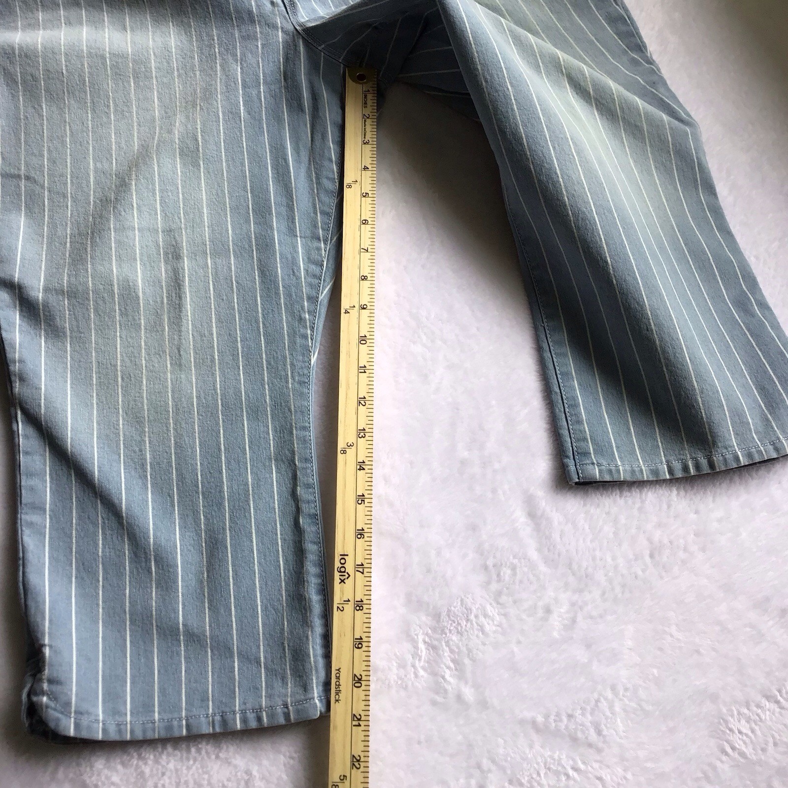 Gloria Vanderbilt Skinny Capri Jeans Womens 18 Mid-Rise Stripe Stretch