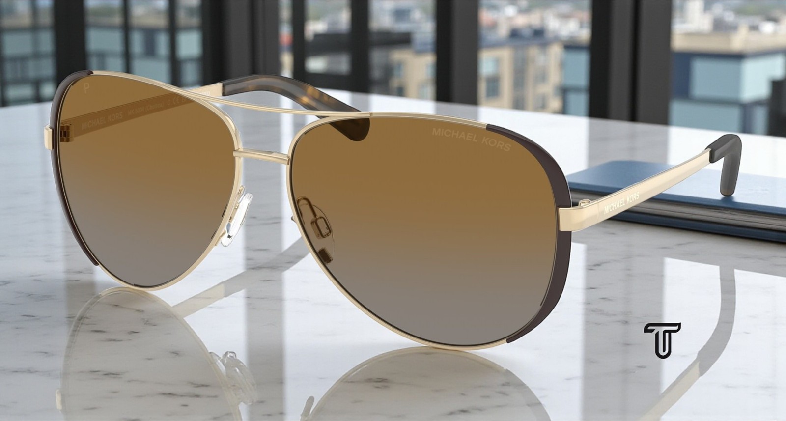 MICHAEL KORS MK5004 1014T5 Chelsea Gold Brown Polarized 59 mm Women’s Sunglasses
