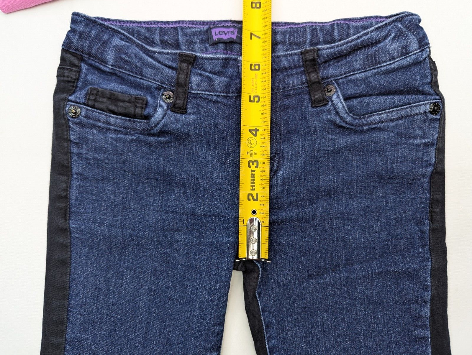 LOT x 3 = (2 x Levis) + (1 x Sonoma) Kids Jeans, Girls 7-Reg, Blue, Pink Skinny