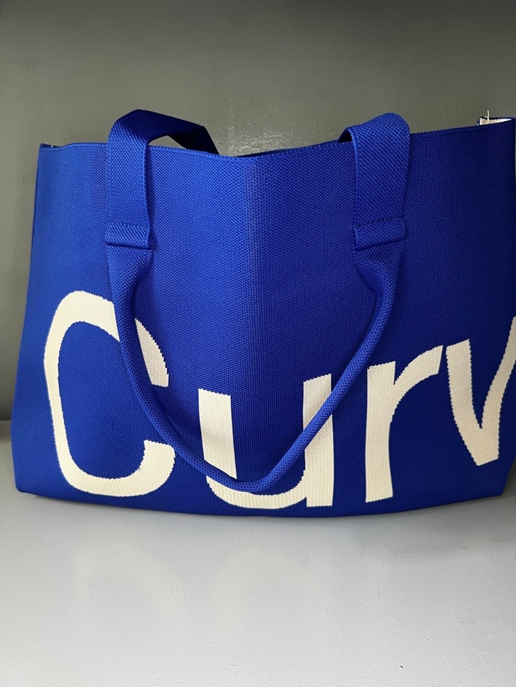 Curves Knit Tote – Sapphire