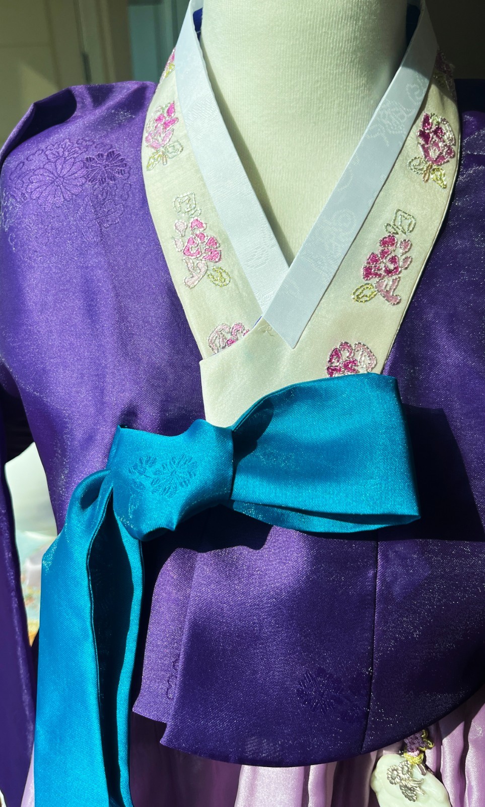 Korean Traditional Dress Hanbok Set-Purple Top Lavender Skirt / Undergarments