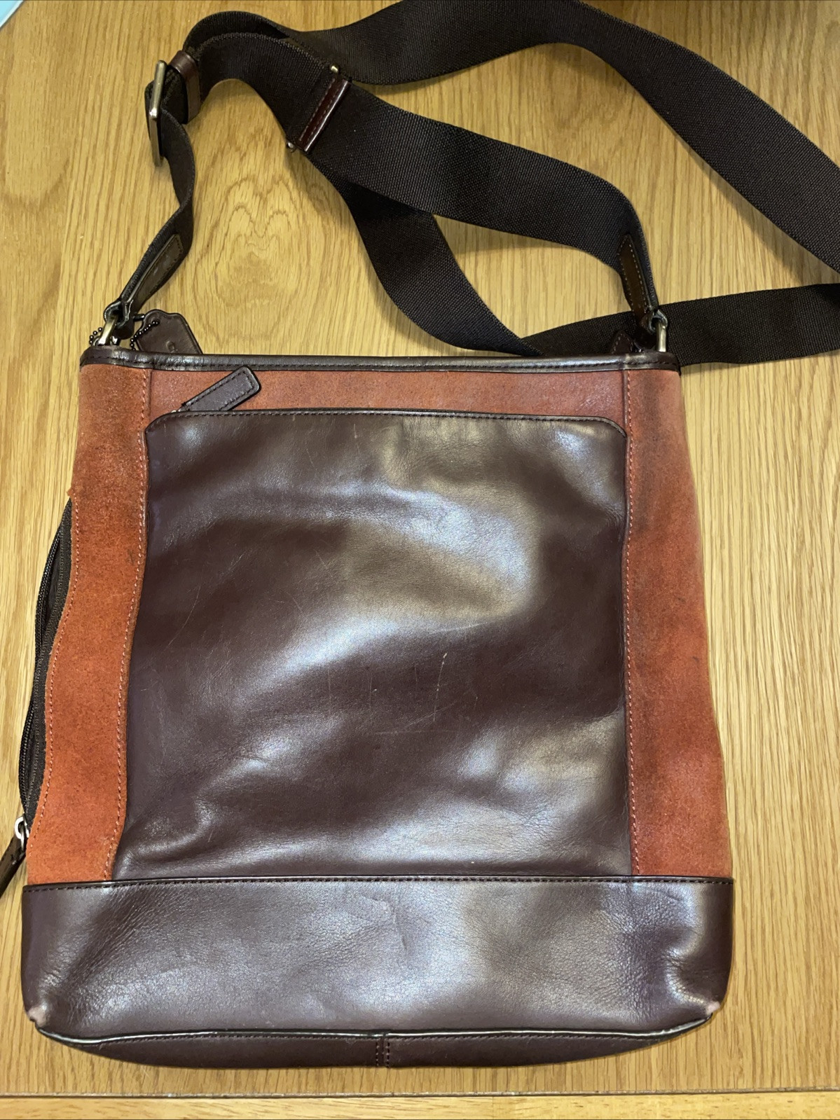 Coach CAMDEN LEATHER TECH CROSSBODY COACH F71341 Rust Brown
