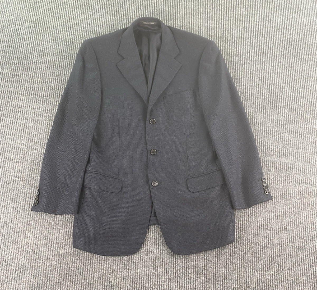Ermenegildo Zegna Sport Coat 38 R Blue Wool Tweed Birdseye Traveler Italy *