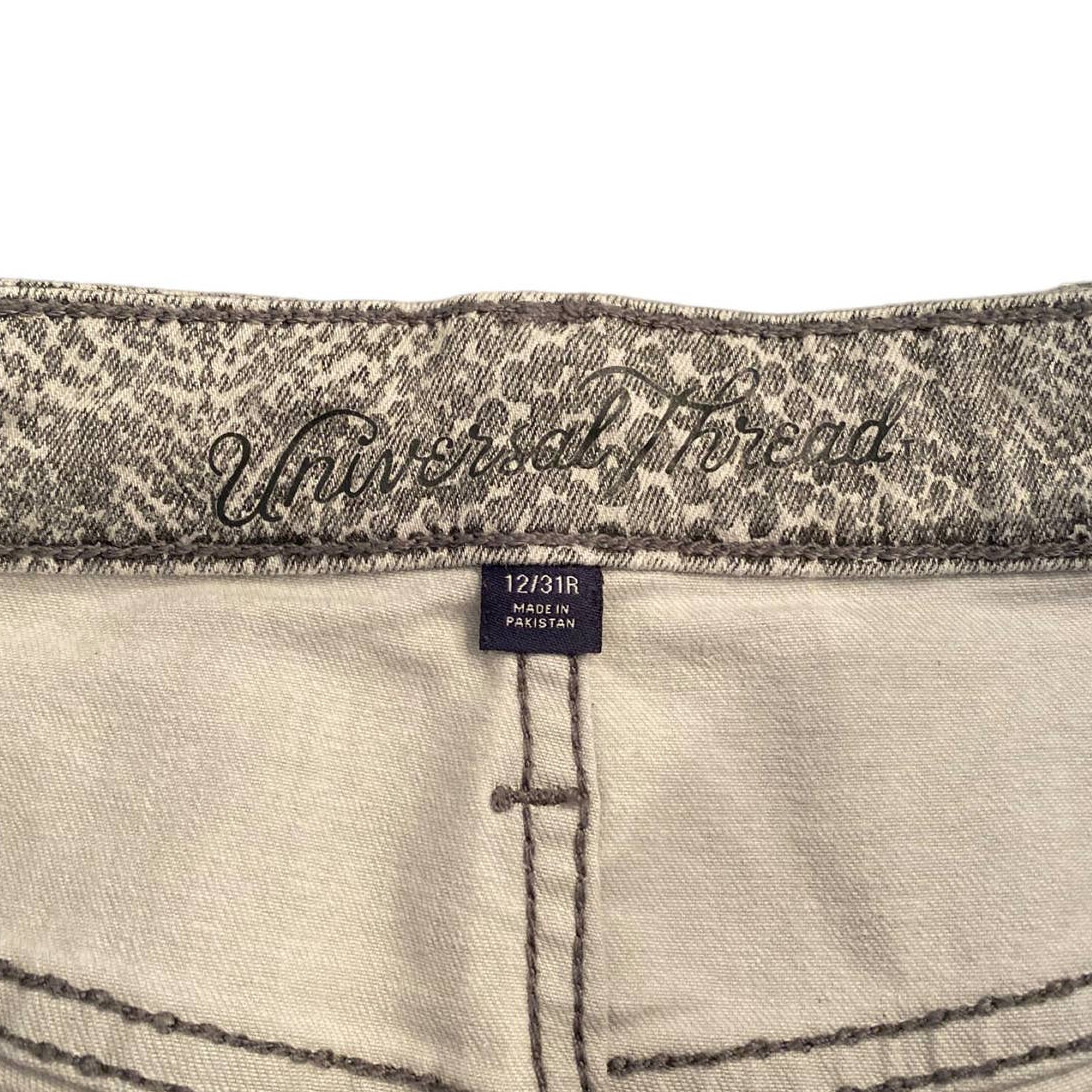 Universal Thread Grey White Snake Pattern Denim Jeans Straight Leg 12