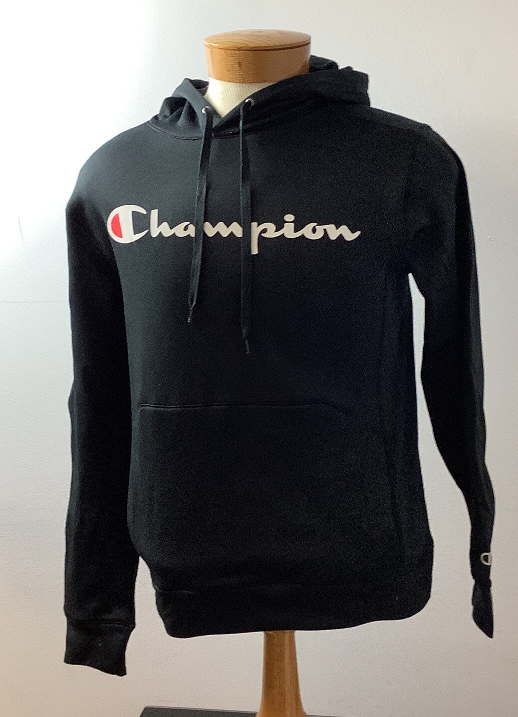 Champion Men’s Fleece Graphic Hooded Sweatshirt Powerblend Black Y06794 Sz Small