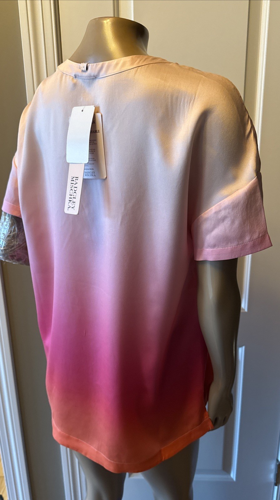 BADGLEY MISCHKA Ombre Mulberry Silk Blouse Women’s Size S Multi NWT