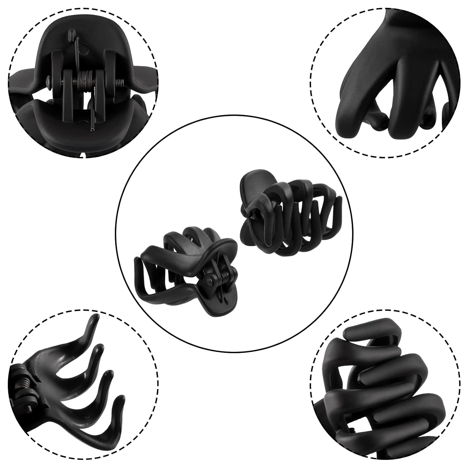 10 Pcs Black Hair Clips Medium Small 1.57 in Octopus Hair Clips 4Cm Medium Jaw C