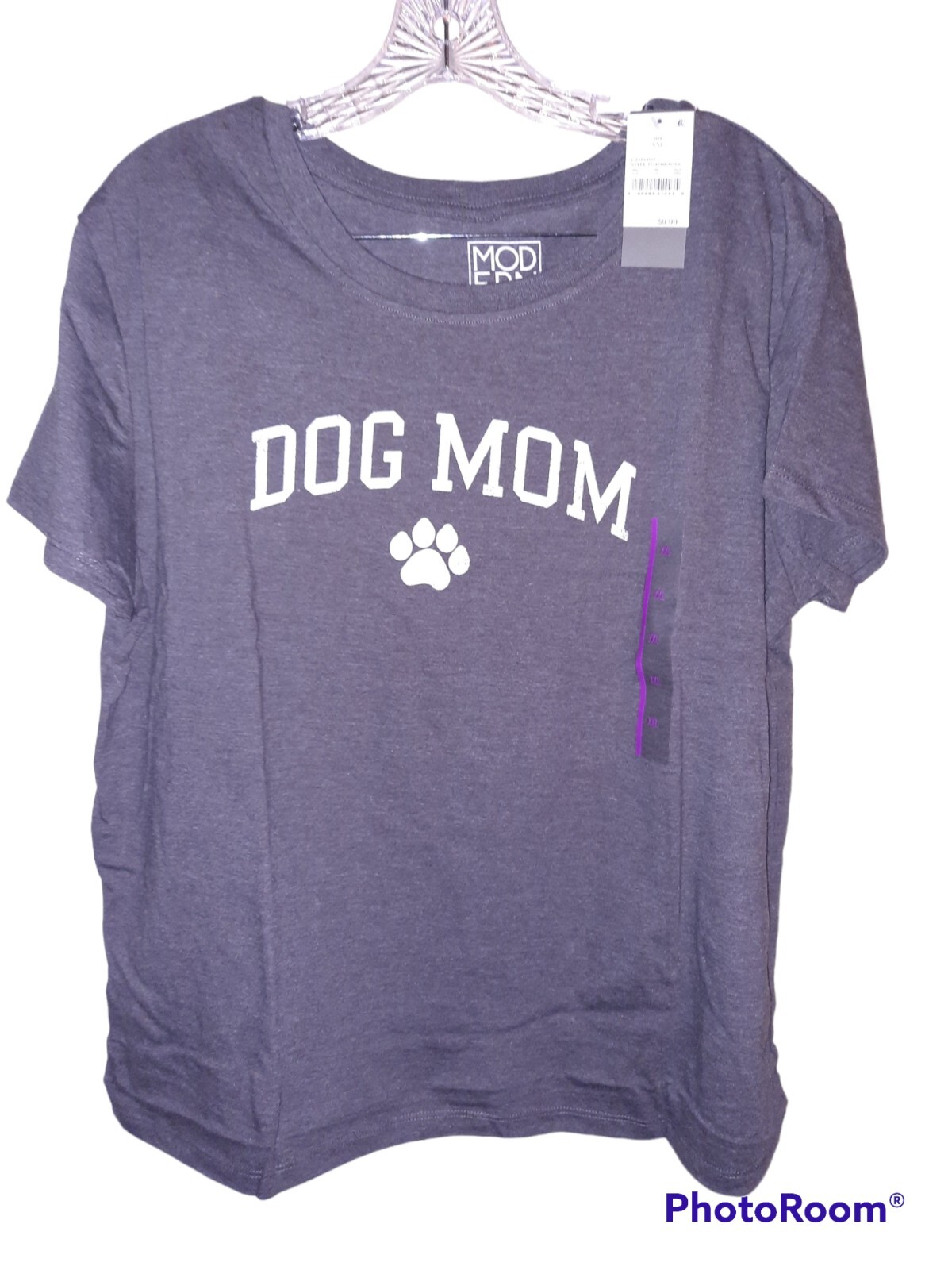 XXL Dog Mom Tshirt Gray Modern Lux Mothers Day