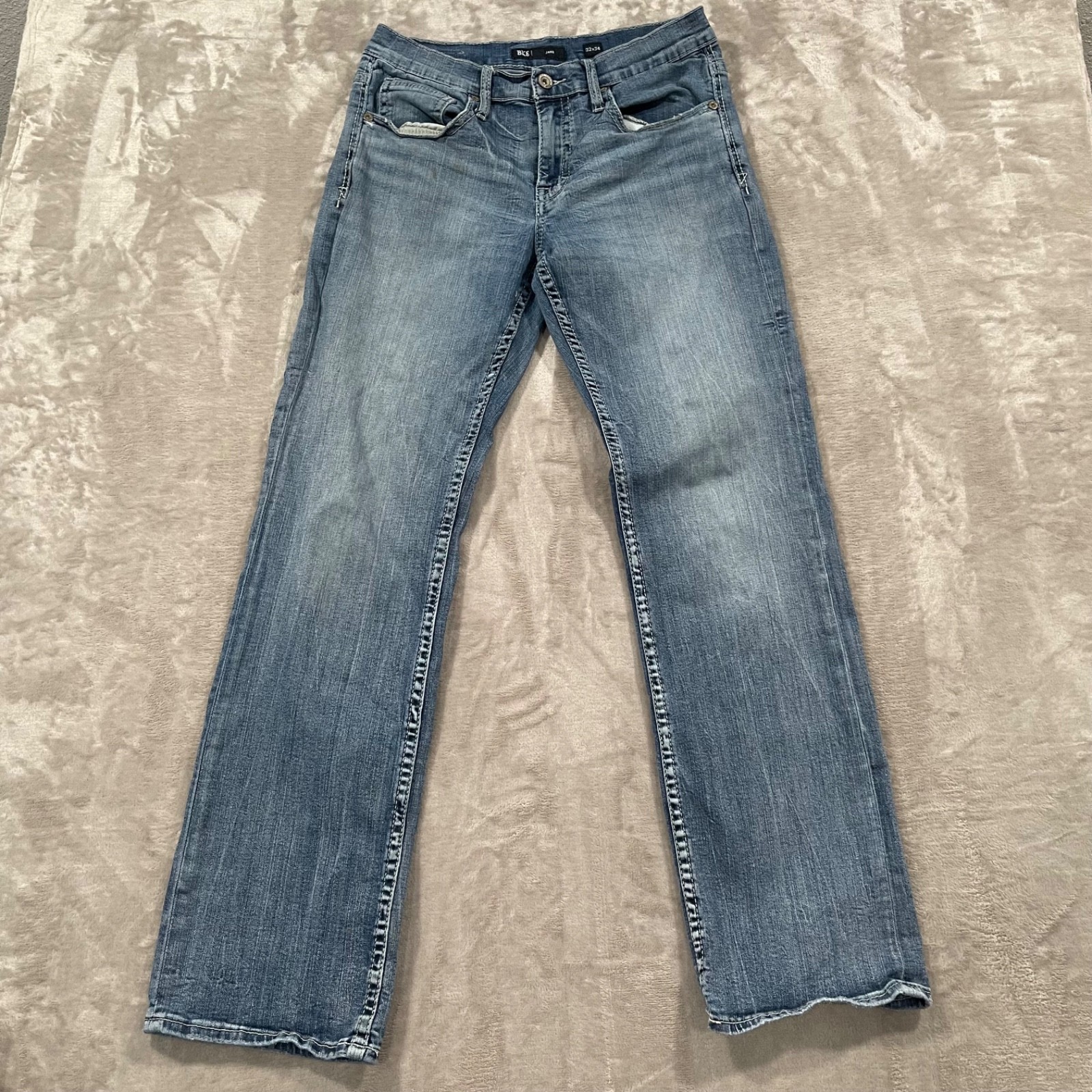 BKE Jake Jeans Mens 32×34 Blue Denim Bootcut Stretch Western