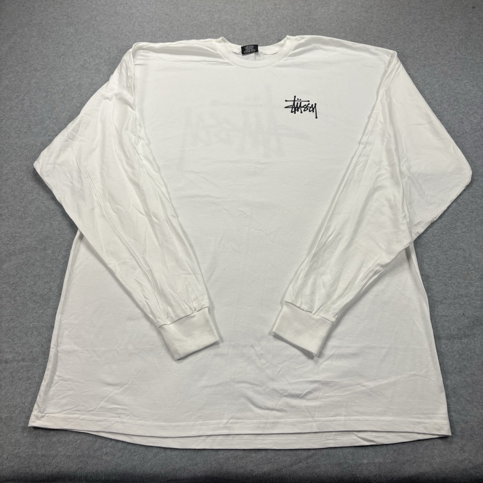 Stussy Basic Stüssy Long Sleeve T-Shirt Mens XXL White Double Sided