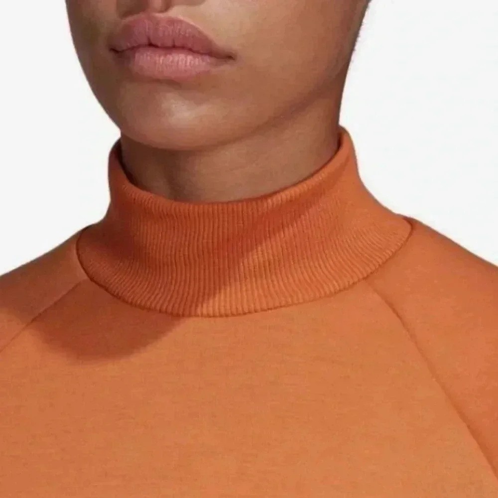 Team Adidas VRCT cropped mock neck pullover sweatshirt in Tech Copper