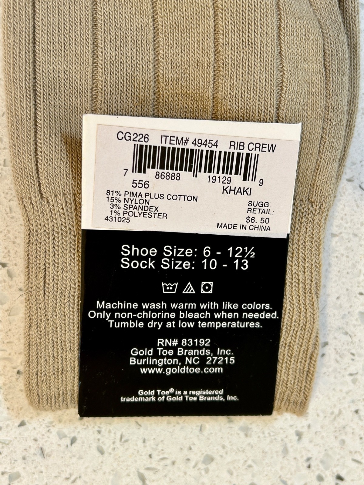 2 Pr. GOLDTOE Rib Crew Socks Shoe Sz 6-12 1/2 + George Foreman King Size 13-16