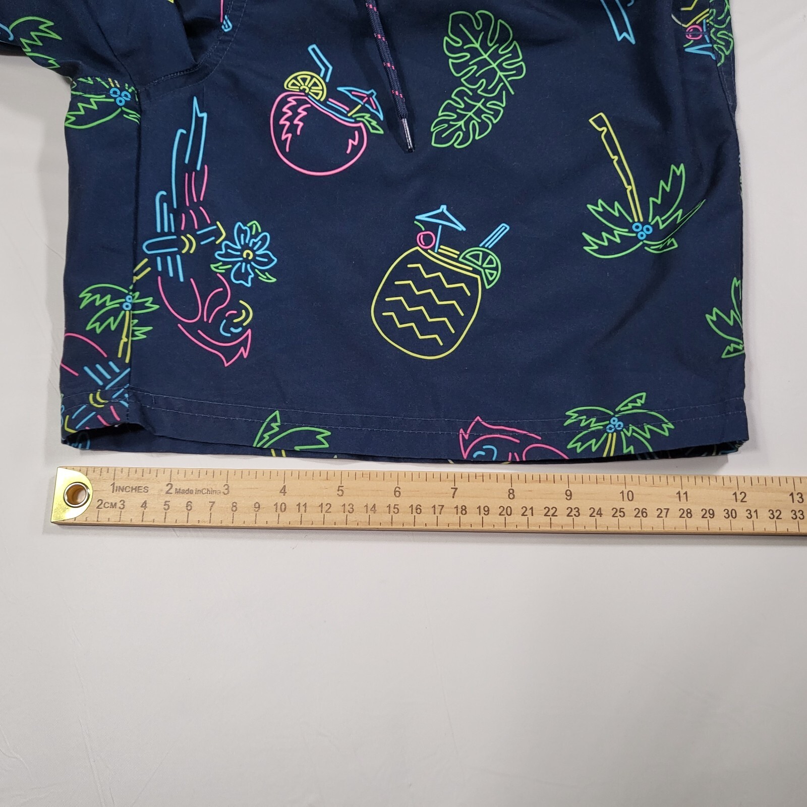 No Boundaries Board Short Mens Medium (32-34) Tropical Print Elastic Waist Lined