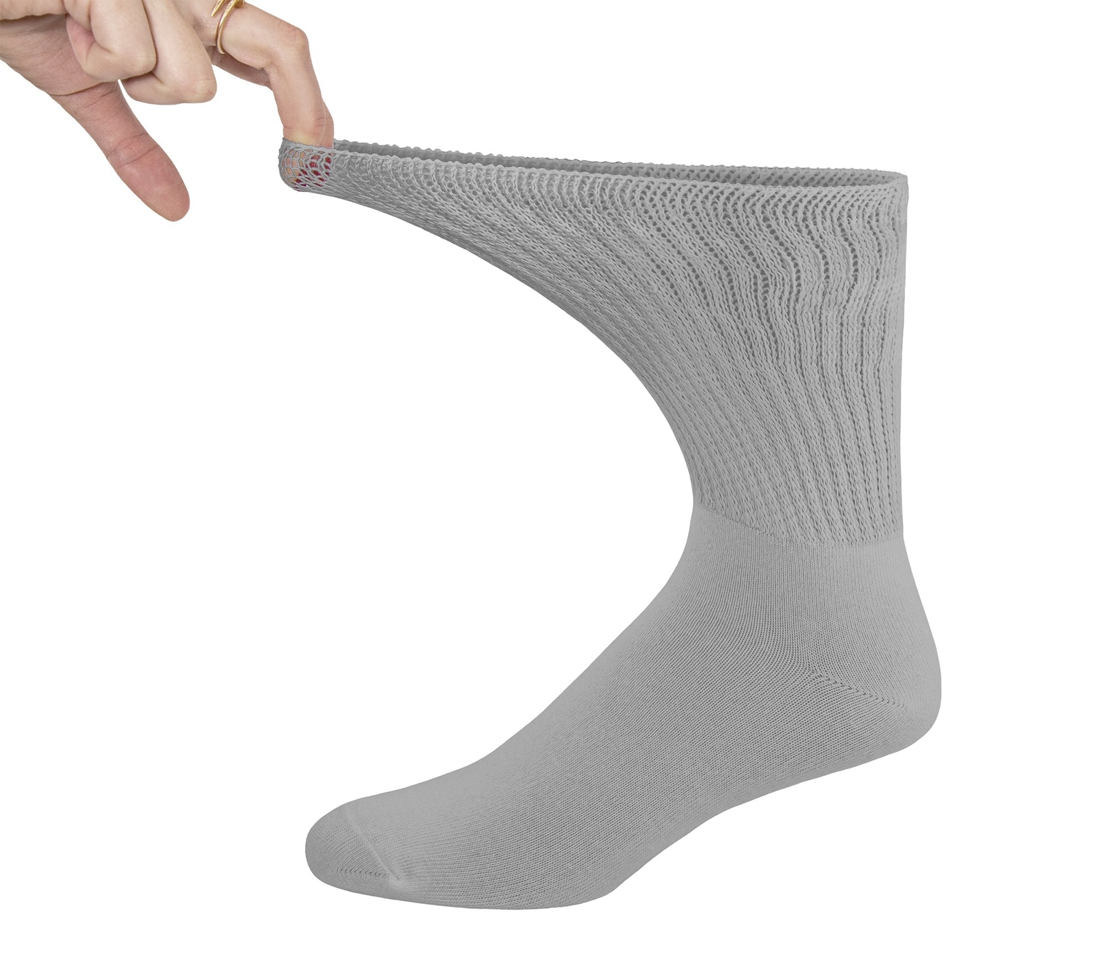 Thin Combed Cotton Diabetic Socks, Loose, Non-Binding Low-Crew Socks (Size 7-11)