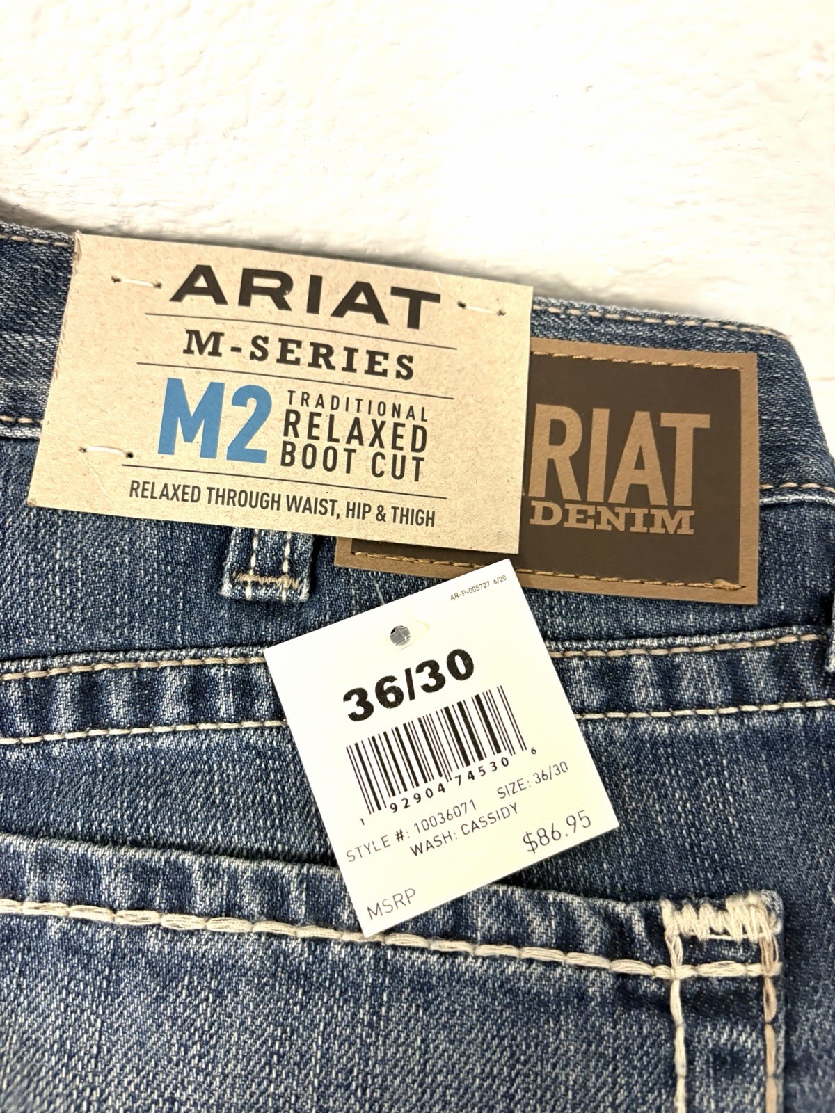 Ariat M2 Relaxed Boot Cut Jeans, Cassidy Wash, Style #10036071, Size: 36/30 NEW