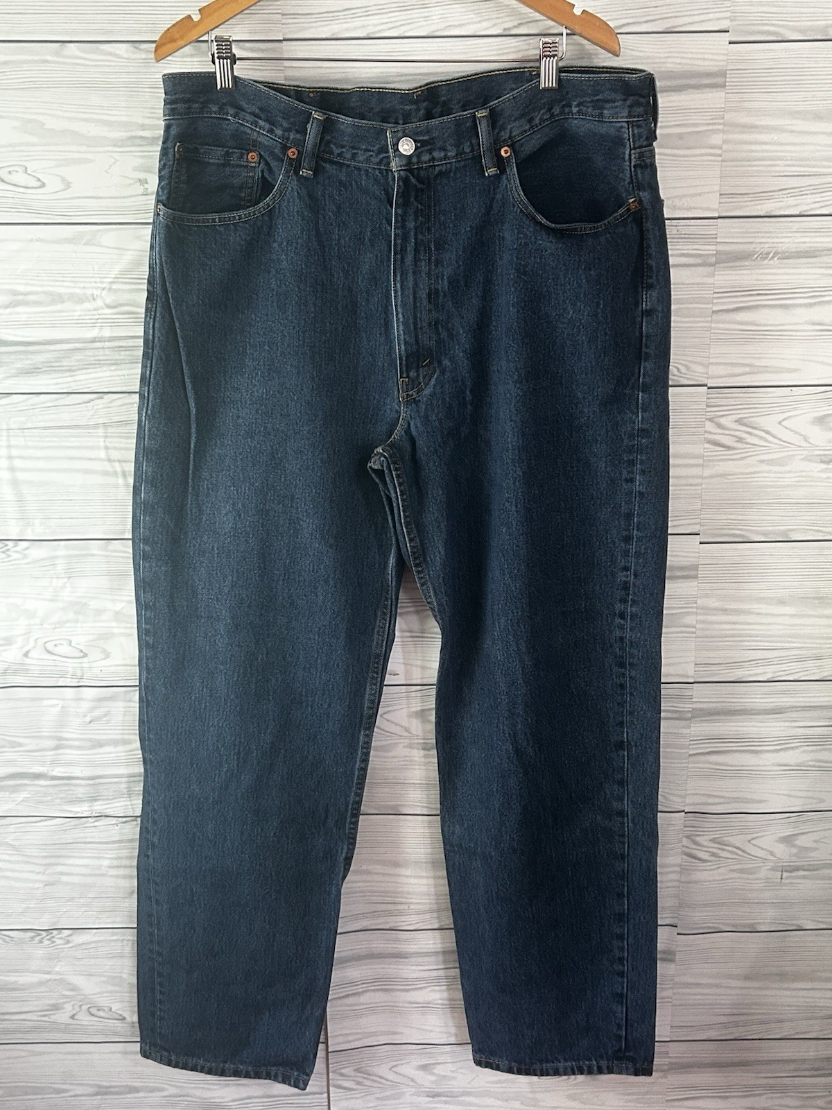 Men’s 40 x 34 Levi’s 550 Relaxed Fit Dark Wash Straight Leg Denim Blue Jeans 191