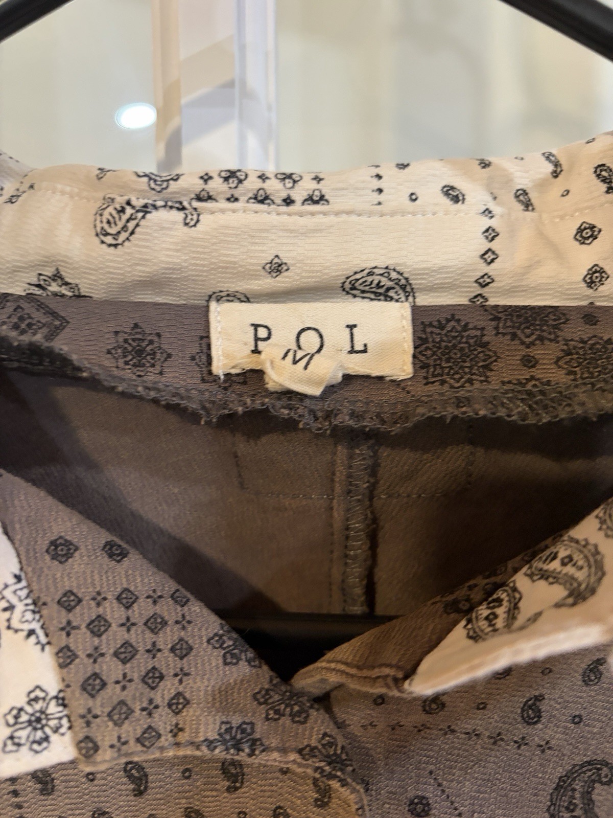 POL Boho Oversized Paisley Blouse Bandana Pattern Flared Cuff Festival Tribal M