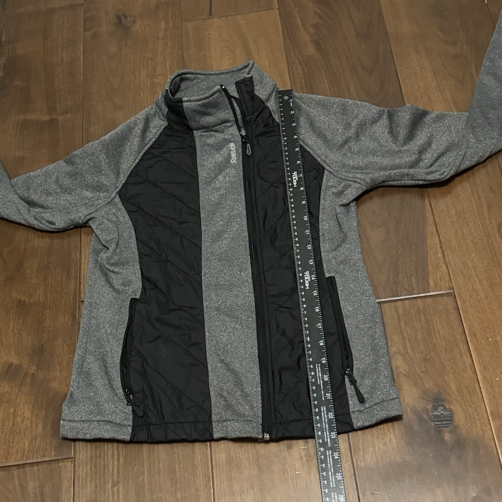 Reebok Womens Alpine Gray Quilted Classic Cut Coat Athletic Jacket Size XS $85