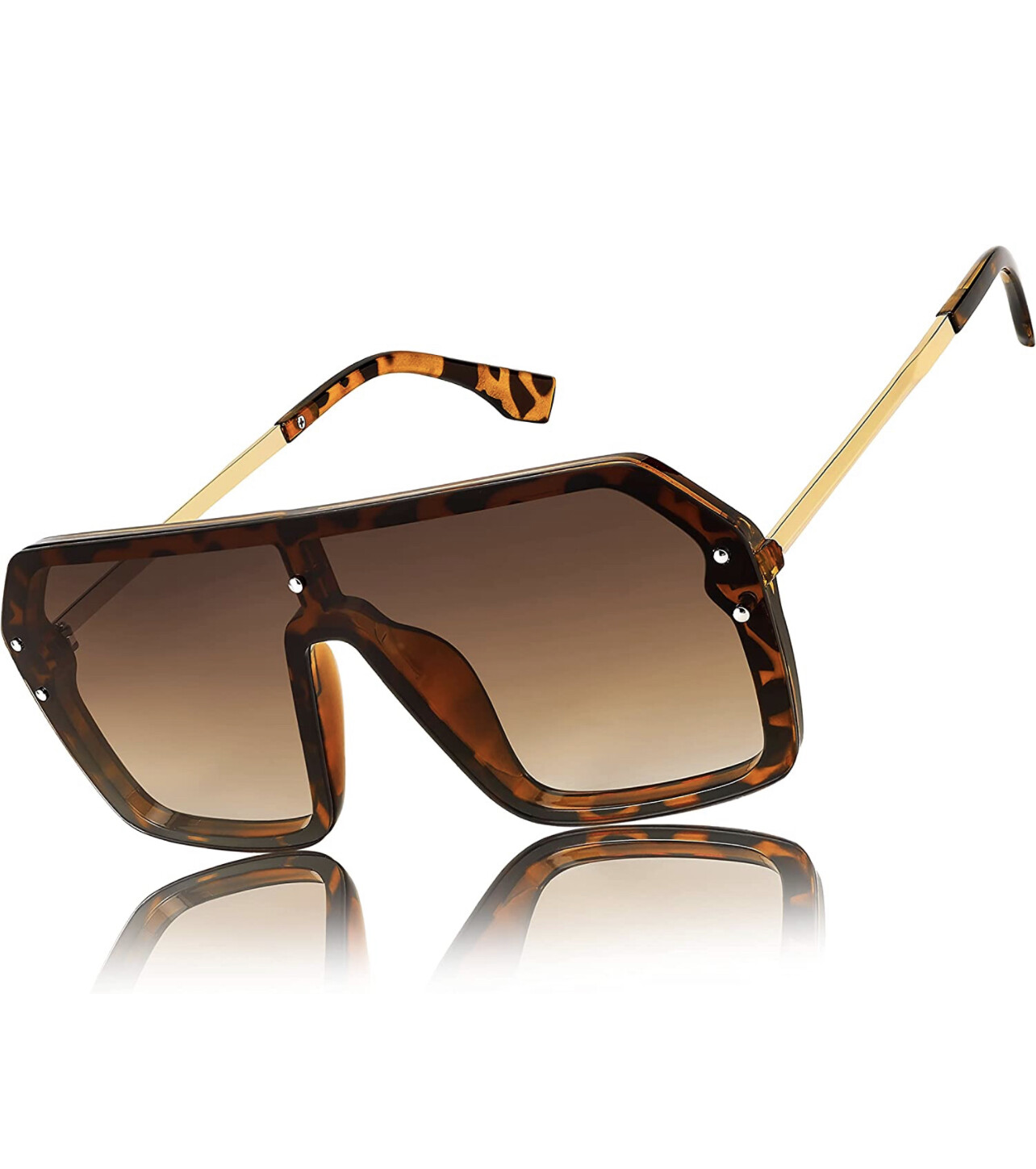 Fashion Oversize Flat Mirror Lens Square Large Men’s Women’s Miami Sunglasses