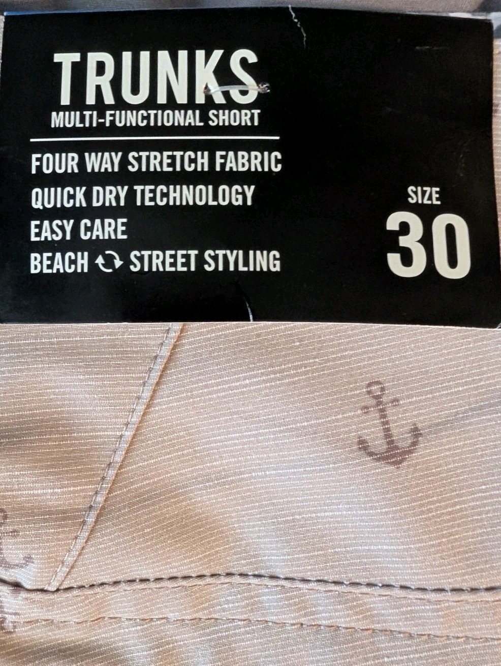 NWT Trunks Multi Functional Shorts Size W 30 Men’s With Pockets Quick Dry