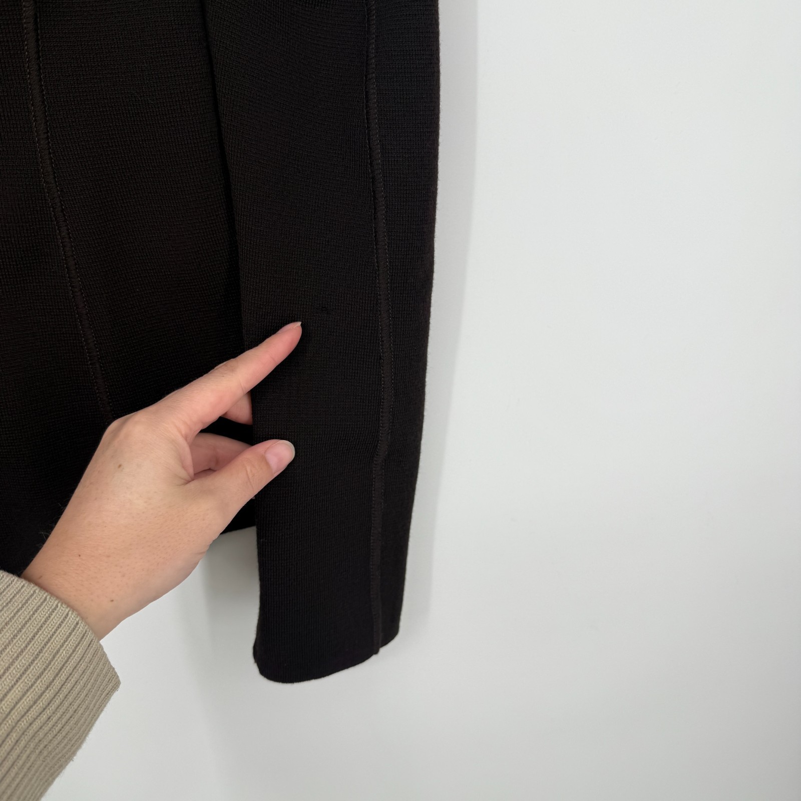 MAX MARA Double Breasted Blazer Suede Goatskin Leather Chocolate Brown Size 4