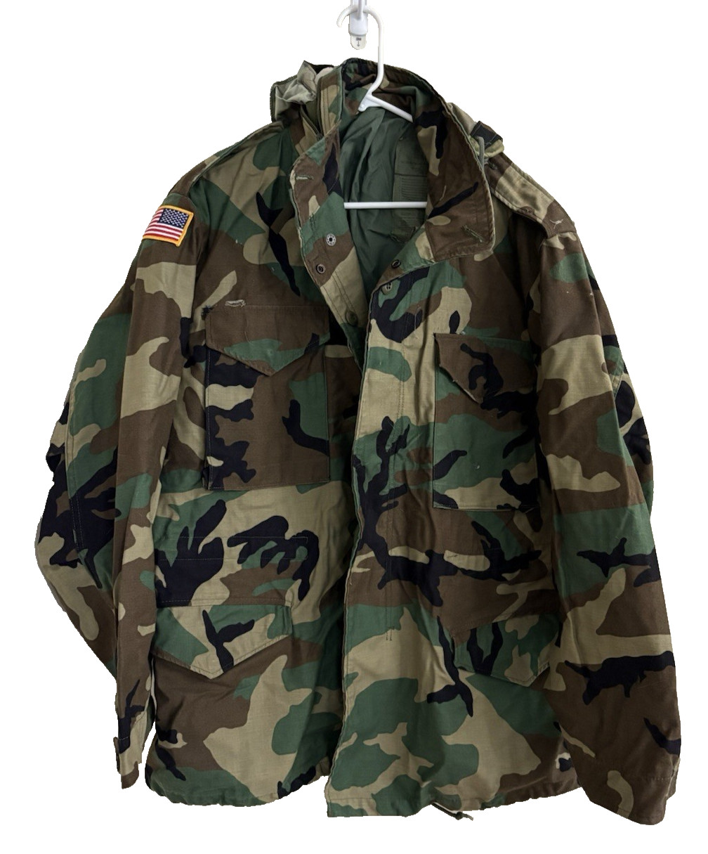 US Military Woodland Field Jacket 8415-01-099-7838 Large Regular W/ Pants