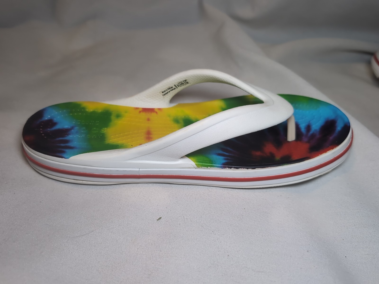 Crocs Bayaband Tie Dye Mania Flip Flops Shoe Thongs Women 7 Mens 5