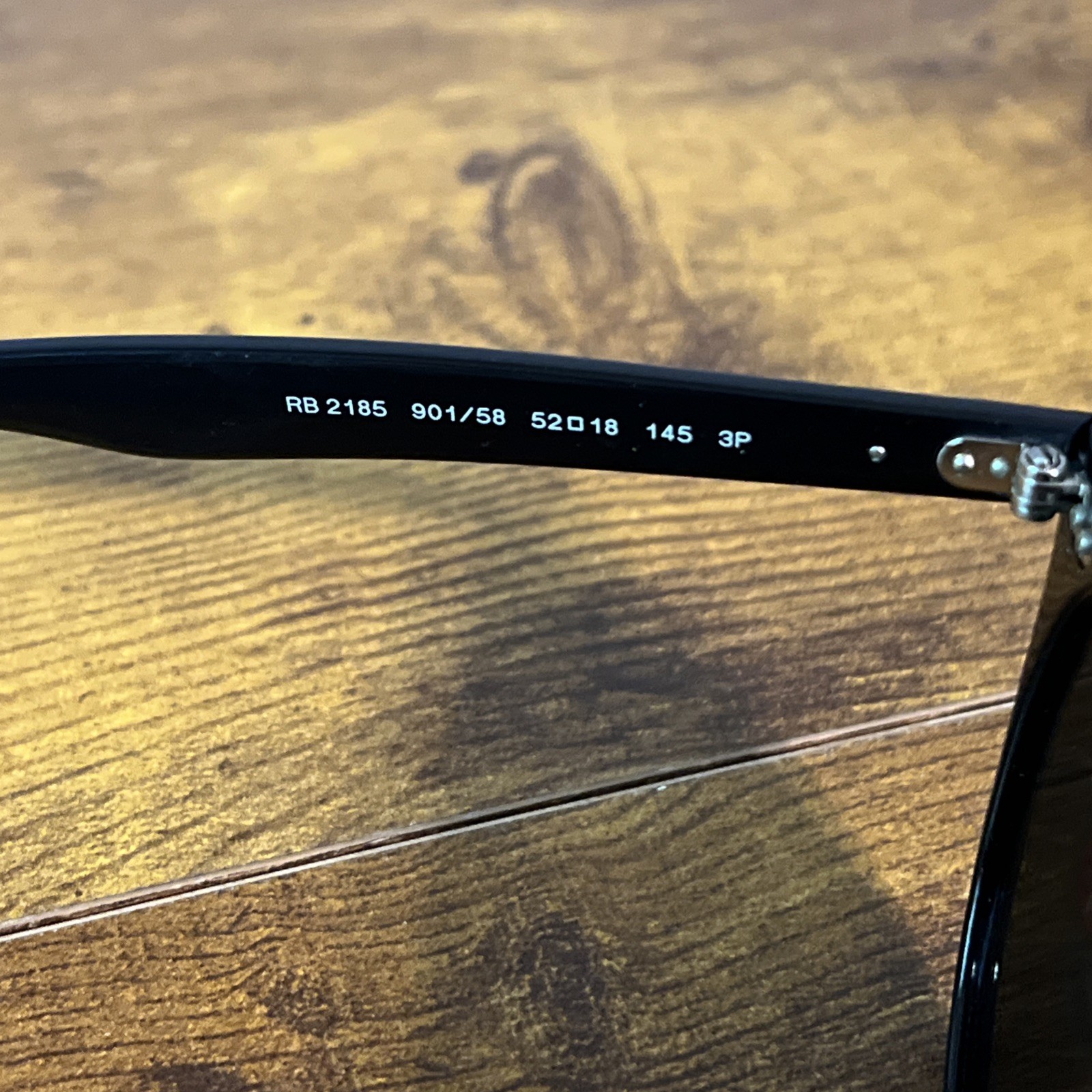 Ray-Ban P RB2185 Wayfarer Classic 901-58 Black Frame Green Polarized Sunglasses