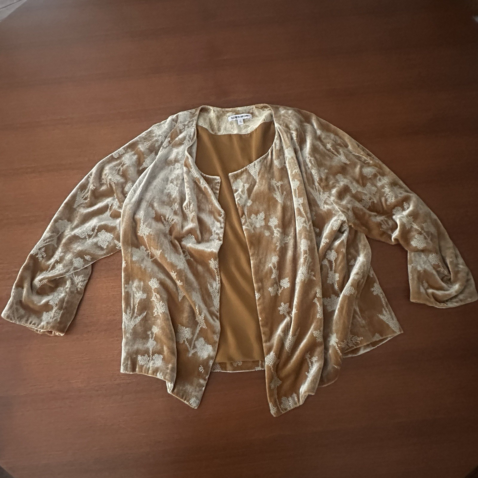 Elizabeth and James “Audrey” Mustard Velvet Velour Women’s Jacket Medium