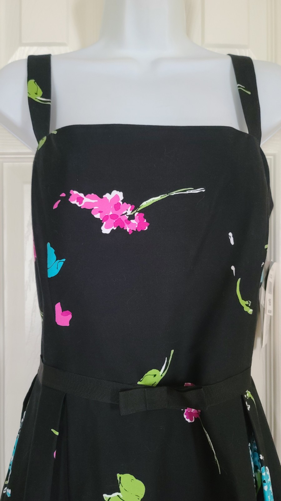 K STUDIO ~ NWT Black & Multicolor Floral Sundress ~ 16 New!