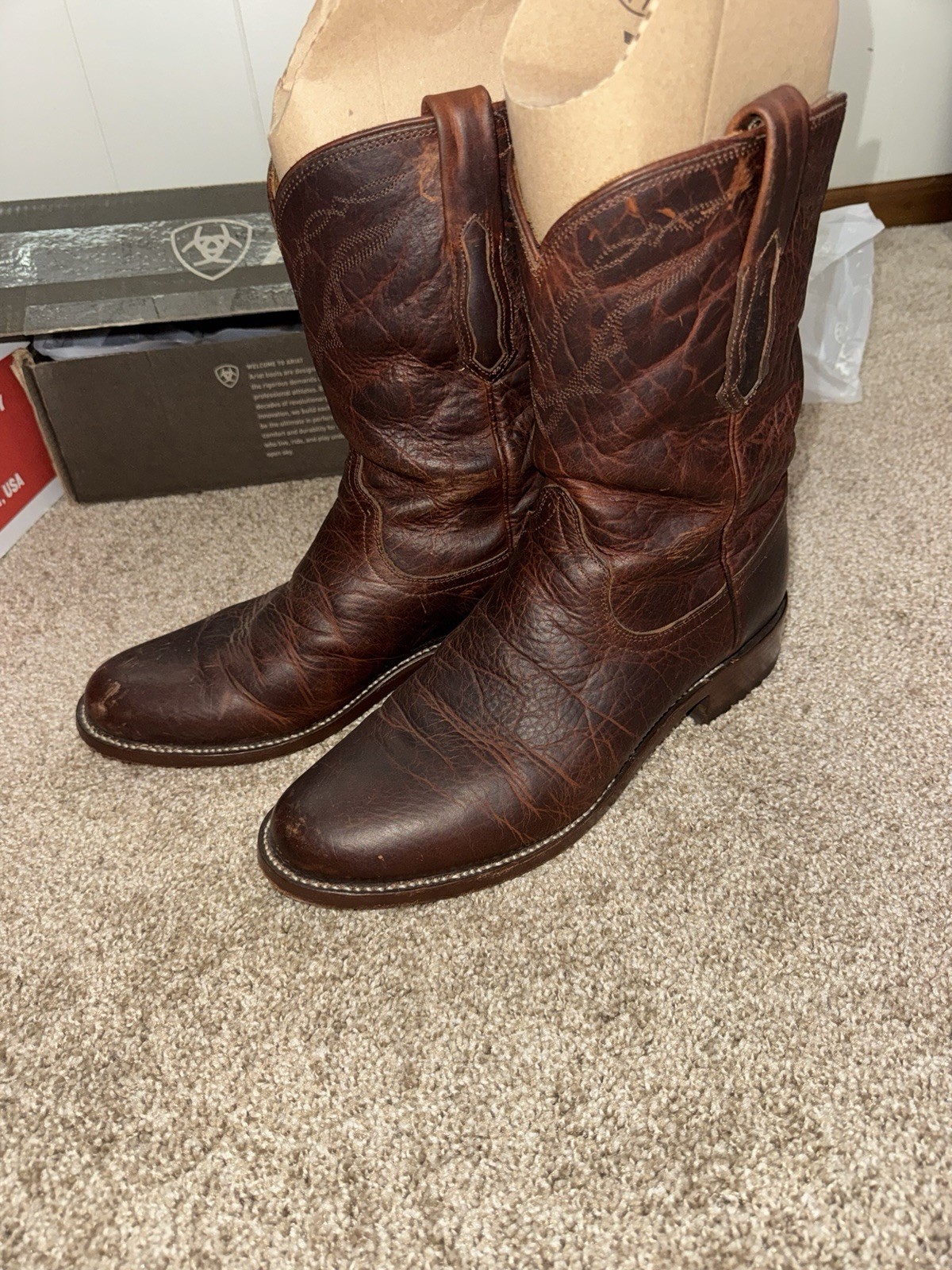 These Are The Ariat Bench Made Clantons Boots 11d Bison Cowboy Boot Roper Heel