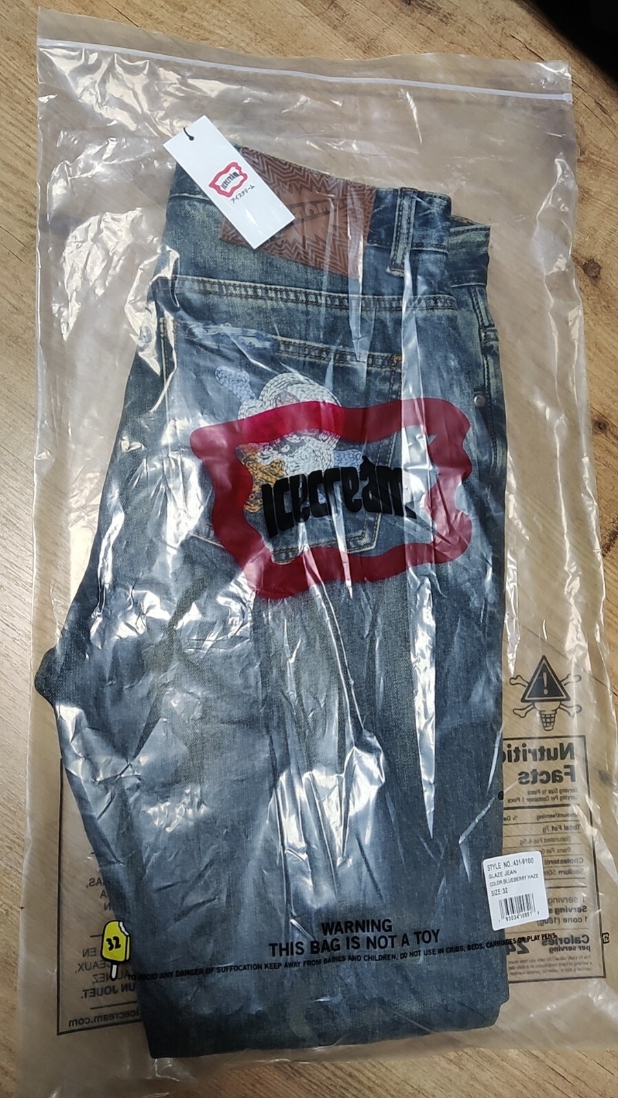 NWT BBCICECREAM MEN’S GLAZE JEANS SIZE 30/32/34/36/38/40/42 US FREE SHIPPING